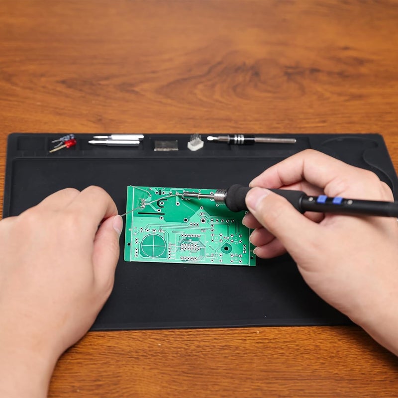WeP M150 Silicone Soldering Mat 12.9x8.2 inches Heat-resistant with 5 Function Zones, Soldering Mat for, electronics repair, DIY Projects - Image 5